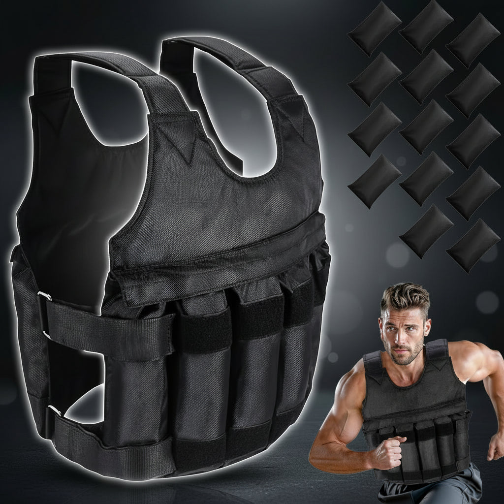 Weighted Vest for Gym and Running - 5-20 Kg Adjustable Fitness Training Jacket for Weight Loss - UK