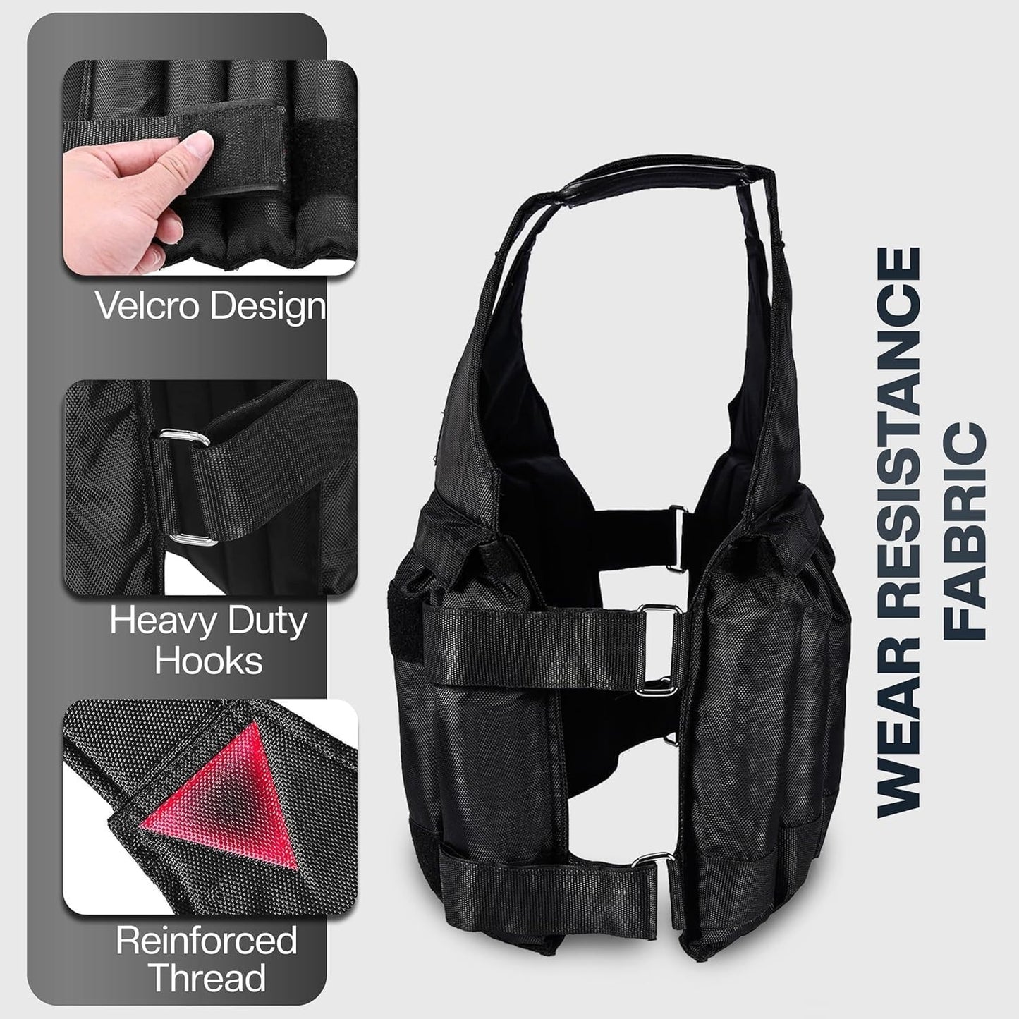 Weighted Vest for Gym and Running - 5-20 Kg Adjustable Fitness Training Jacket for Weight Loss - UK