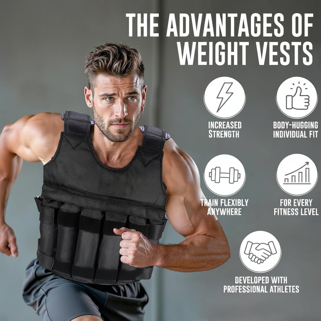 Weighted Vest for Gym and Running - 5-20 Kg Adjustable Fitness Training Jacket for Weight Loss - UK